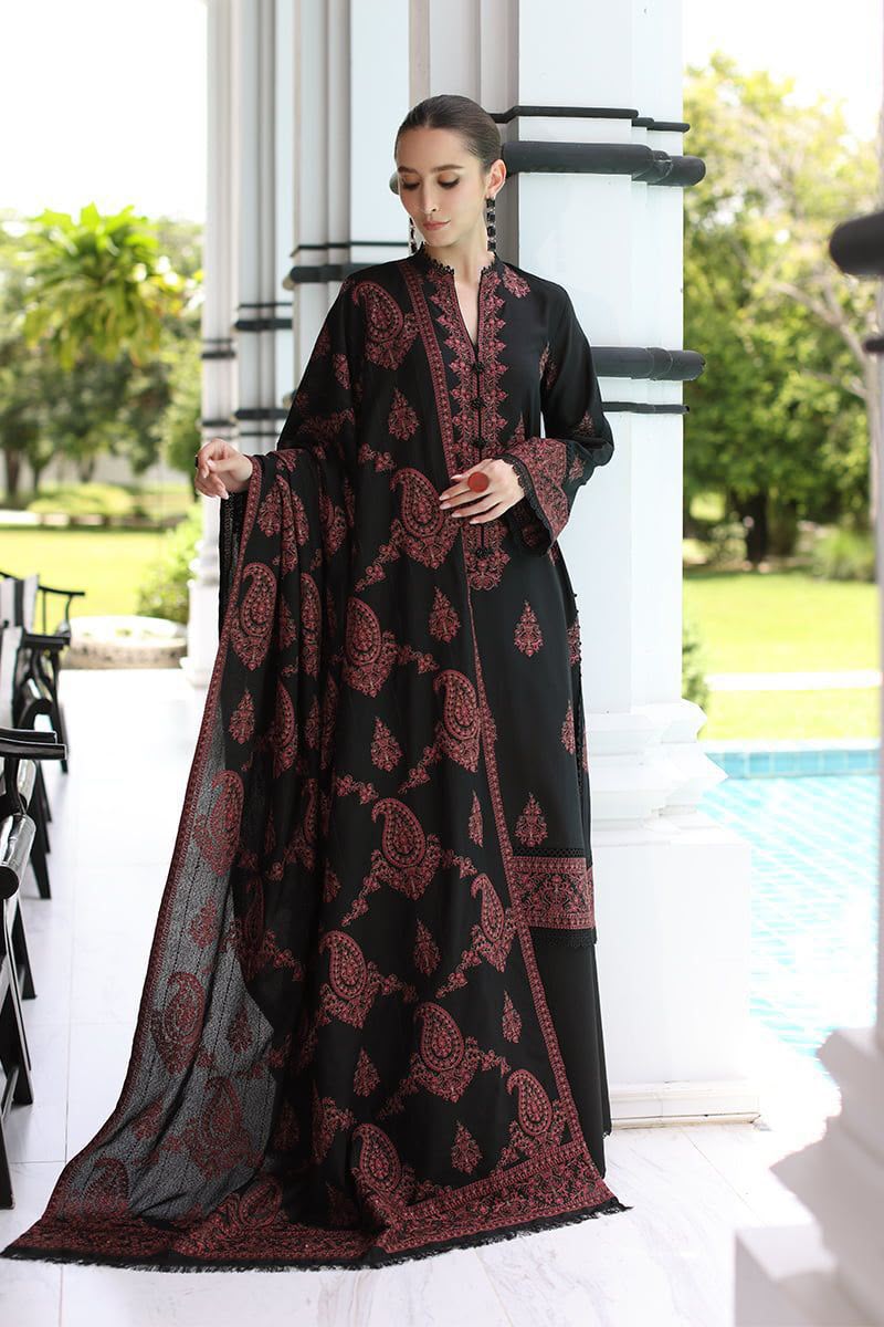 Dhanak embroidered luxury unstitched 3pc suit
